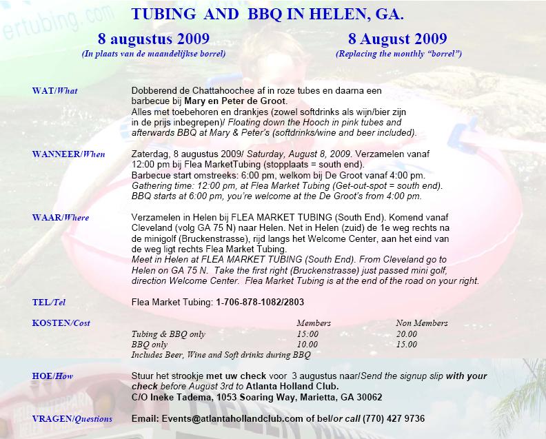 Tubing invitation