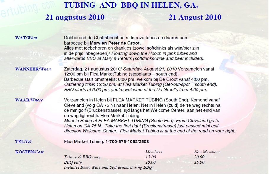 Tubing invitation